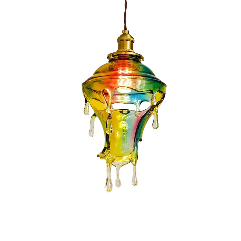 EPPL0777Colorful Melt Resin Pendant Light Artistic Drip Resin Hanging Lamp