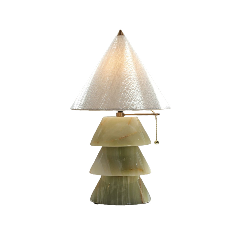 EPTL0806Luxury Stone Table Lamp Artistic Layered Base Desk Lamp