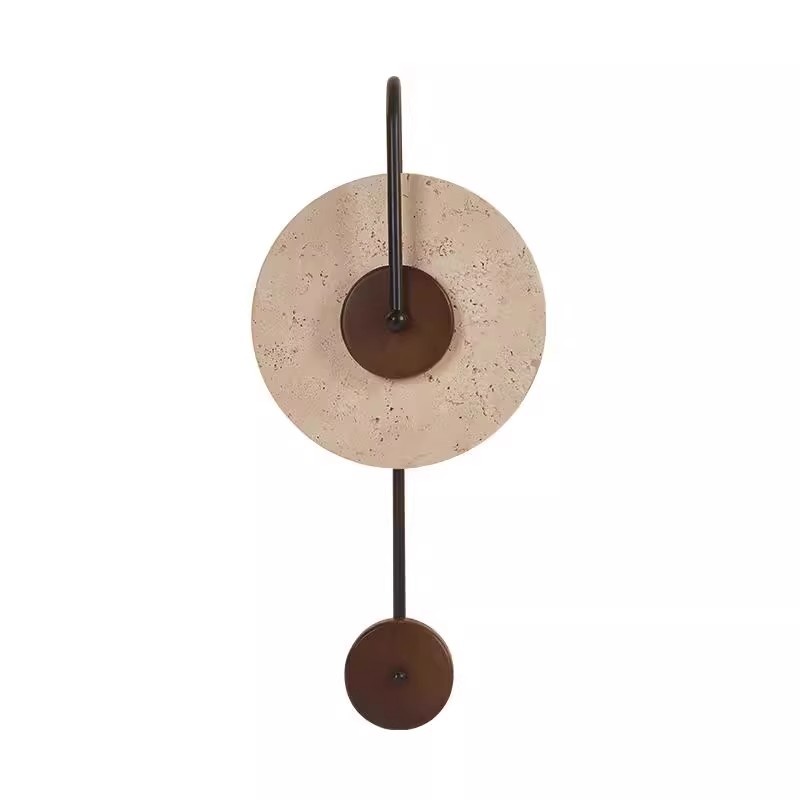 EPWL0811Modern Travertine Wall Light Disc Design Stone Wall Lamp