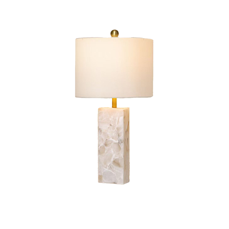 EPTL0859Modern Marble Table Lamp Fabric Shade Bedside Lamp