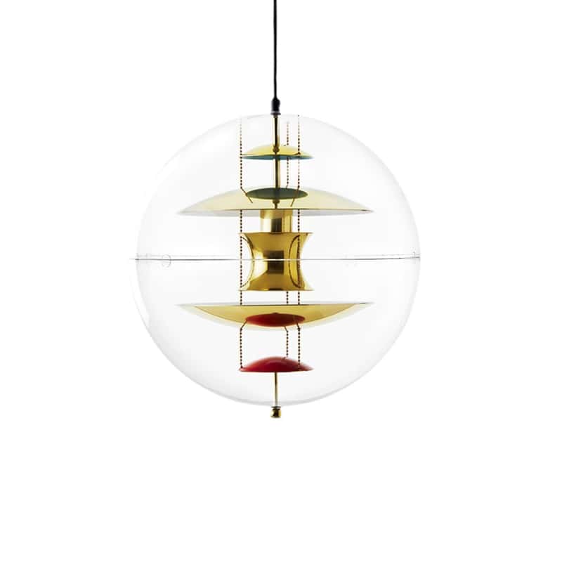 EPPL0944Modern Acrylic Pendant Light Iron Frame with Transparent Globe Shade