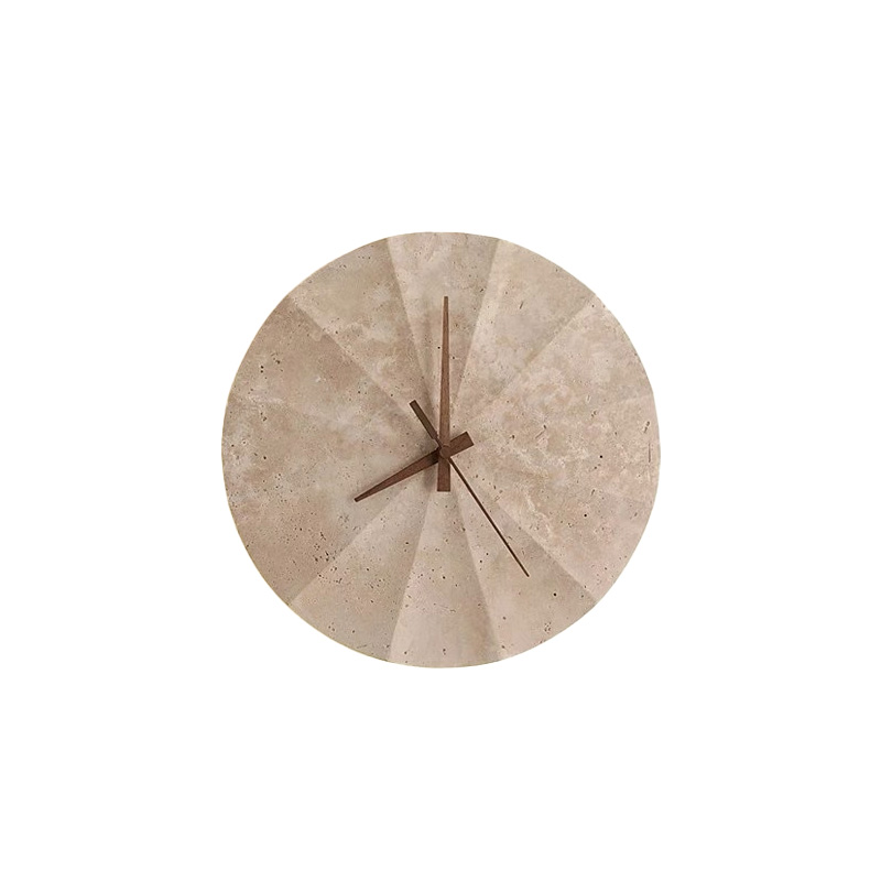 EPWL0964Modern Travertine Wall Clock with LED Backlight Natural Stone