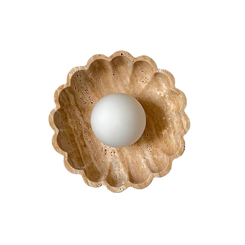 EPWL0992Modern Travertine Flower Wall Lamp