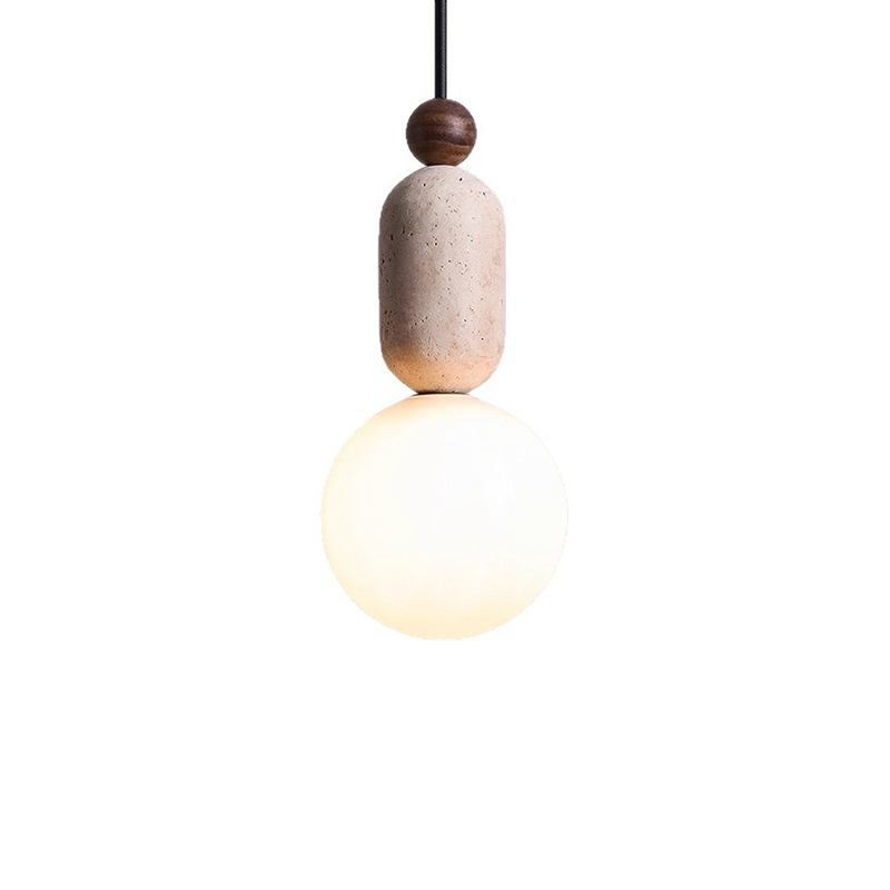 EPPL1005Modern Travertine Glass Pendant Light