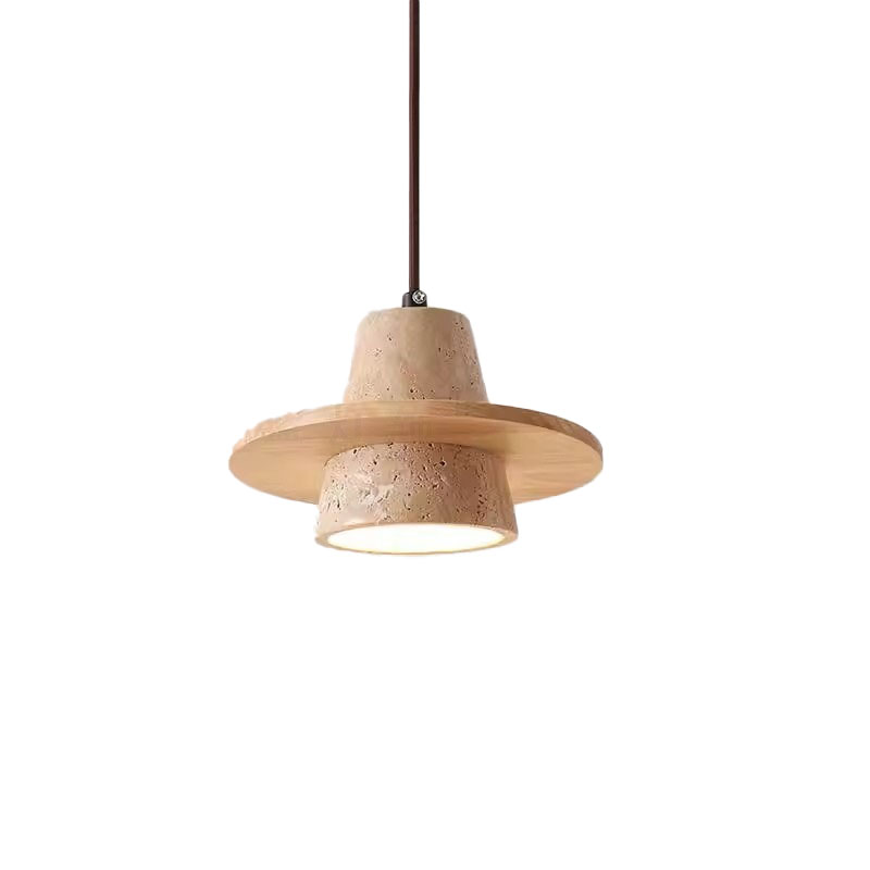 EPPL1004Modern Travertine Wood Pendant Light