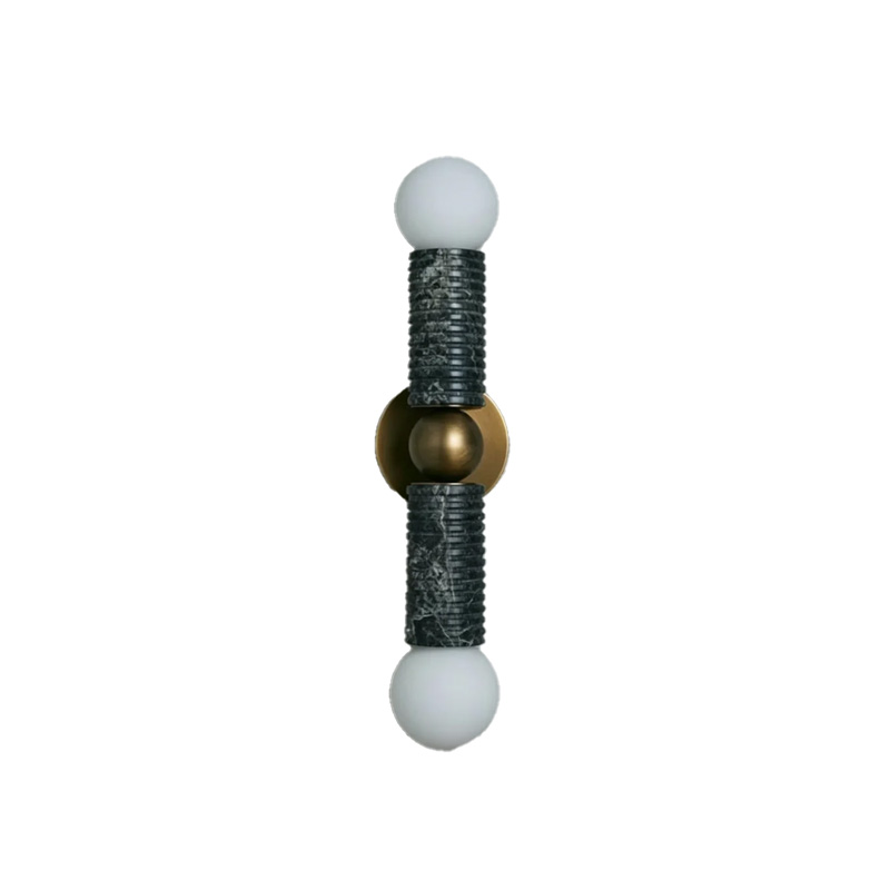 EPWL1077Modern Marble Wall Sconce Double Glass Globe Wall Light